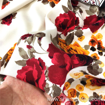 Flower Double Border Rayon Twill Printed Fabrics